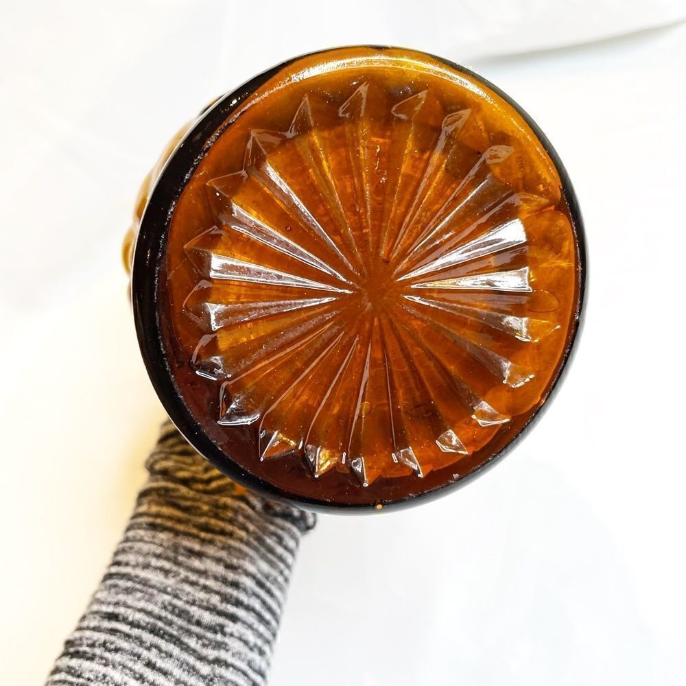 Vintage MCM Italian Rossini Empoli Amber glass vase - Picture 7 of 7